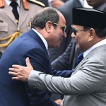 Presiden Prabowo Subianto terima kunjungan Presiden Mesir di Istana Merdeka